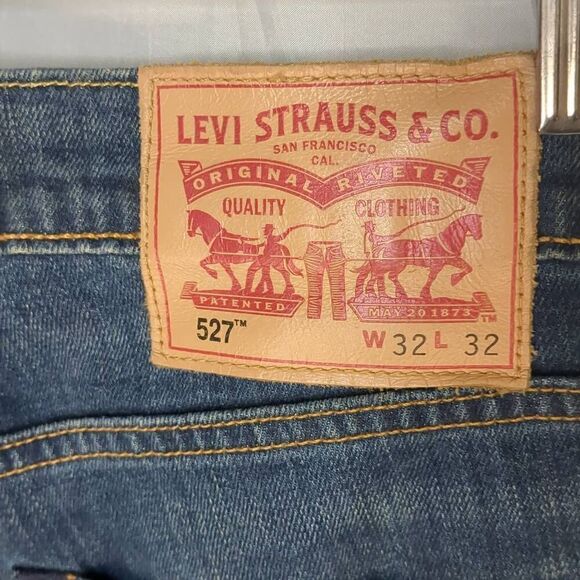 Levis 527 Slim Bootcut Dark Wash Denim Jeans 32 32 - Picture 9 of 9